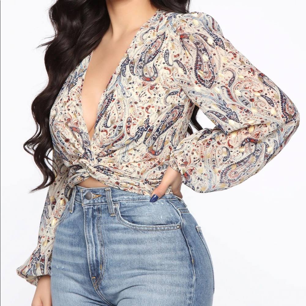 FashionNova Gold Flecks in Your Edges Top